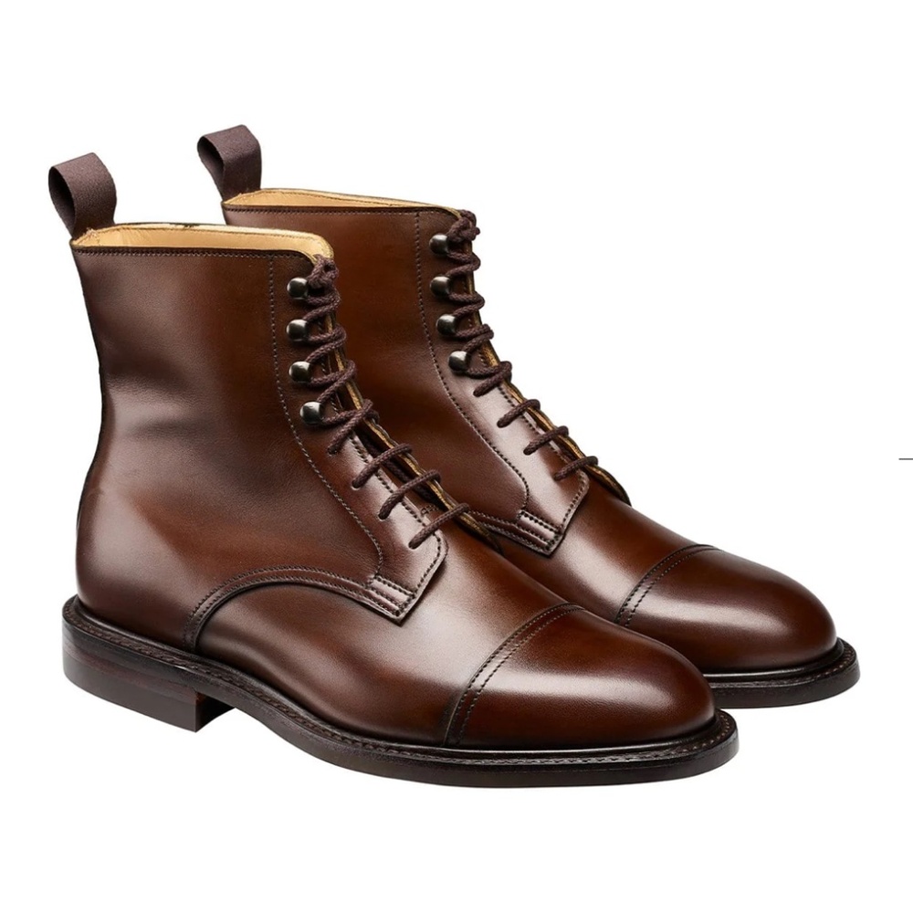 Jane Dark Brown Burnished Calf - Crockett and Jones - Boots (Size 4.5/37)